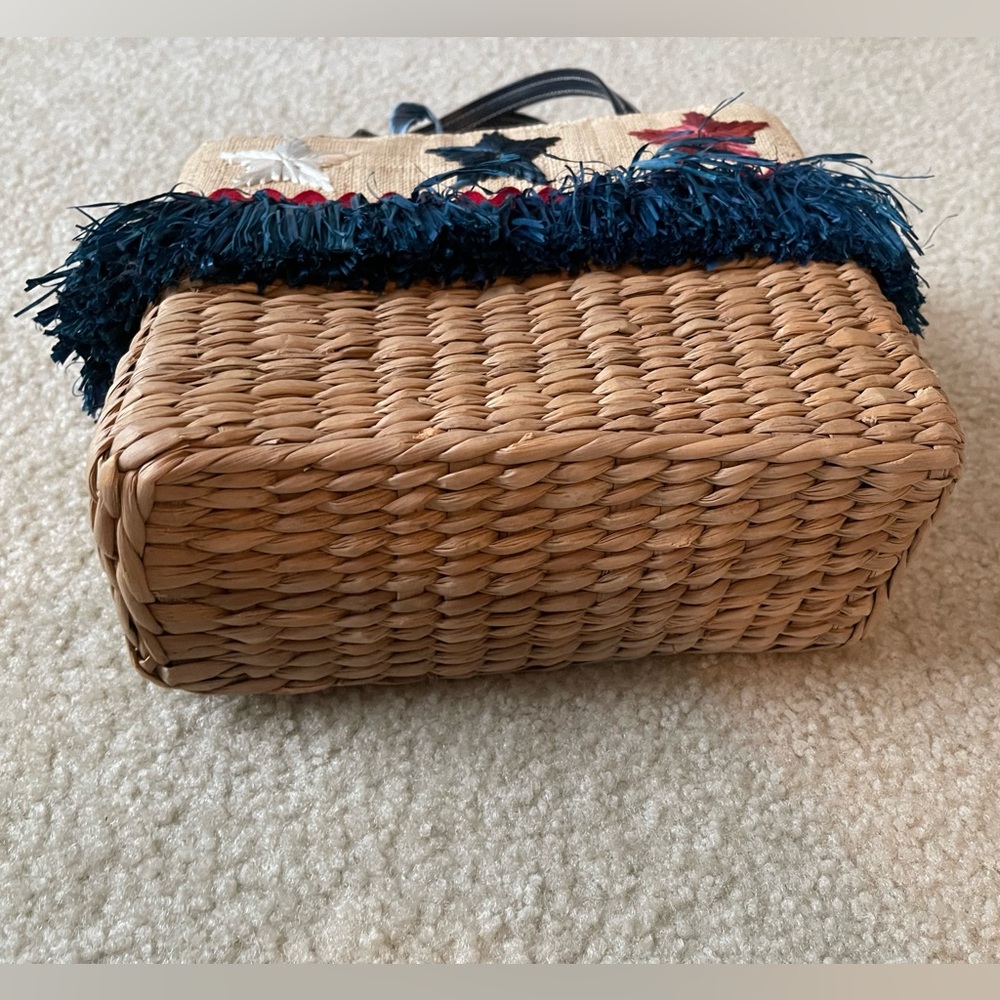 Straw Purse - 100% Natural Straw - 4th of July - Memorial Day - Labor Day - Flag - Picture 3 of 7
